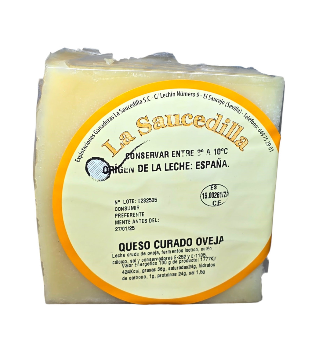 Queso curado de Oveja. La Saucedilla, 350g.