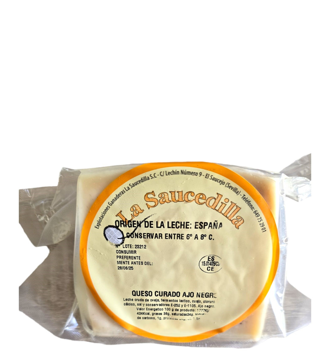 Queso curado ajo negro de oveja. La Saucedilla, 350g.